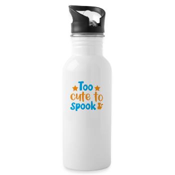 Zu niedlich, um zu erschrecken - Halloween-Humor - Trinkflasche mit integriertem Trinkhalm - Weiß - Rechts
