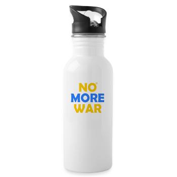 No more war - Water bottle with straw - white - Right