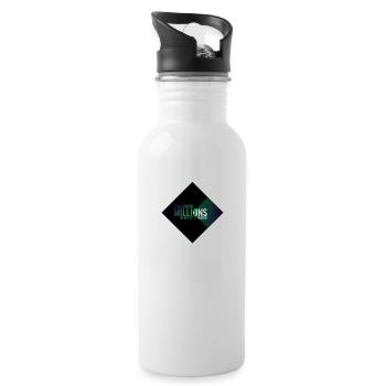 I Am Down Millions - Tile Shapes BlackPurple Green - Water bottle with straw - white - Right