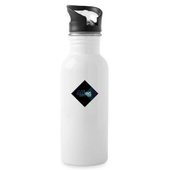 I Am Down Millions - Tile Shapes Black Purple Blue - Water bottle with straw - white - Right