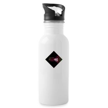 I Am Down Millions - Tile Shapes Black Green Red - Water bottle with straw - white - Right