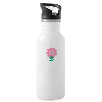 Flower - Water bottle with straw - white - Right