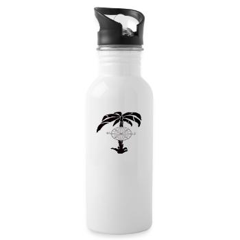 Palme - Trinkflasche mit integriertem Trinkhalm - Weiß - Rechts
