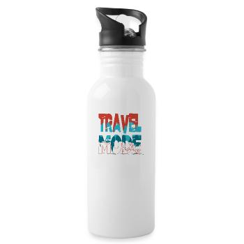 joke bday traveling camping funny funny quote - Trinkflasche mit integriertem Trinkhalm - Weiß - Rechts