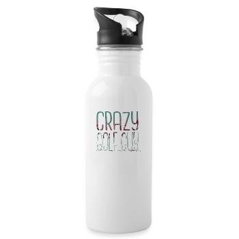 golfgift golfclock golfking golf ball golfer - Water bottle with straw - white - Right