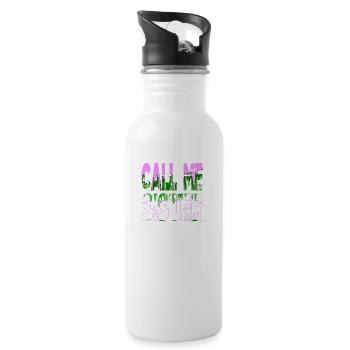 bitcoin miner present idea home joke love - Water bottle with straw - white - Right
