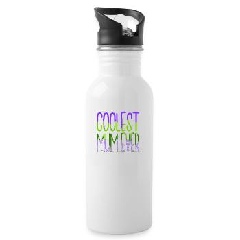 home christmas elf bday one family one team - Water bottle with straw - white - Right