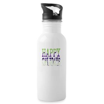 fun funny gym bodybuilder fairy tail funny quote - Trinkflasche mit integriertem Trinkhalm - Weiß - Rechts
