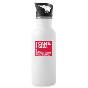I came saw forget - Trinkflasche mit integriertem Trinkhalm - Weiß - Rechts