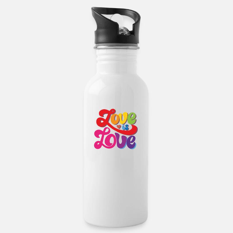 L’amour est l’amour - Pride - Gourde avec paille intégrée - blanc