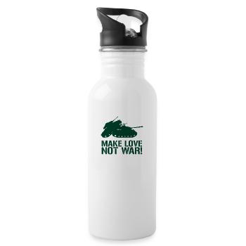 MAKE LOVE NOT WAR TANK - Trinkflasche mit integriertem Trinkhalm - Weiß - Rechts