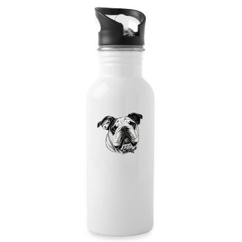 Bulldog français chien anglais 5 - Gourde avec paille intégrée - blanc - Droite