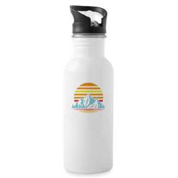 Adventure Travel Hiking Mountain - Trinkflasche mit integriertem Trinkhalm - Weiß - Rechts