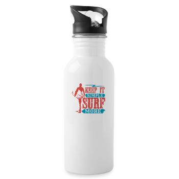 KEEP IT SIMPLE SURF MORE - Water bottle with straw - white - Right