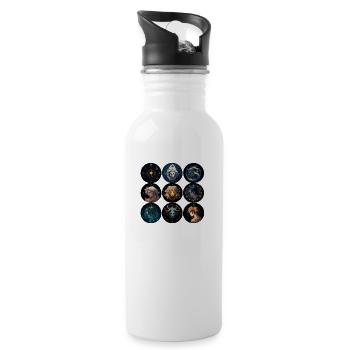 The signs of the zodiac - Water bottle with straw - white - Right