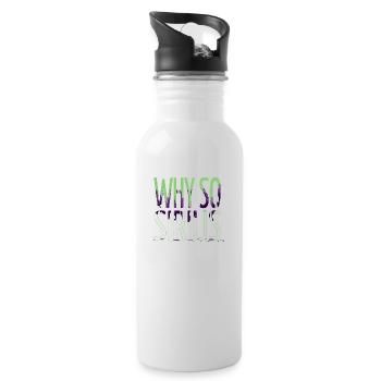 believe conspiracy weightless space travel - Water bottle with straw - white - Right