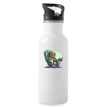 Zombie Relaxation: A Break from the Apocalypse - Water bottle with straw - white - Right