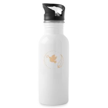 Peace and tranquility.. - Water bottle with straw - white - Right