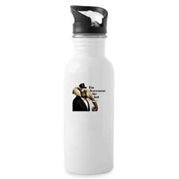 Ein Statement Für Steel Elefanten Design geschenk - Trinkflasche mit integriertem Trinkhalm - Weiß - Rechts