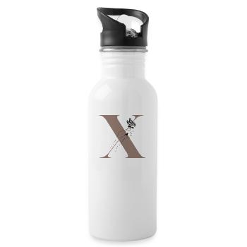 Letter x Magic butterfly - Water bottle with straw - white - Right