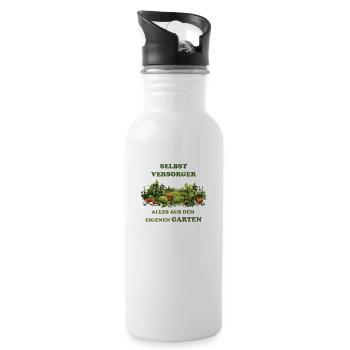 Selbstversorger - Trinkflasche mit integriertem Trinkhalm - Weiß - Rechts