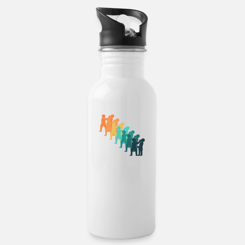 Yoseikan Budo Retro - Trinkflasche mit integriertem Trinkhalm - Weiß