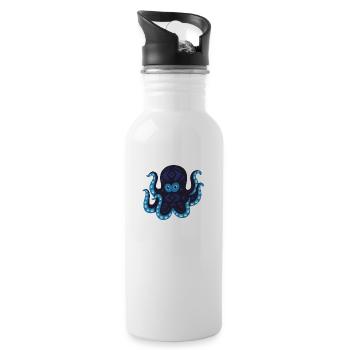 Meerestiere - Trinkflasche mit integriertem Trinkhalm - Weiß - Rechts