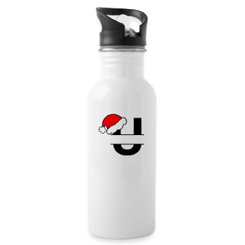 Weihnachtsalphabet Brief Sie zum Personalisieren - Trinkflasche mit integriertem Trinkhalm - Weiß - Rechts