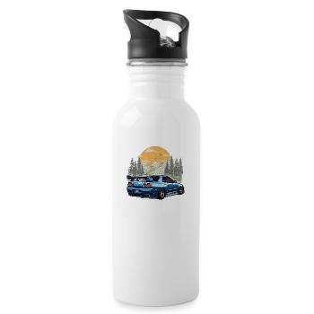 Jdm / Tuning / Turbolader / Felgen / Chiptuning - Trinkflasche mit integriertem Trinkhalm - Weiß - Rechts