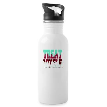 christmas vacation dinosaur moon dinosaur tshirt - Trinkflasche mit integriertem Trinkhalm - Weiß - Rechts