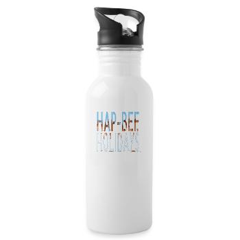 Animal Welfare Beard Present Bee Keeper - Water bottle with straw - white - Right