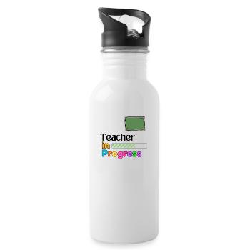 Teacher In progress Perfect Gift - Water bottle with straw - white - Right