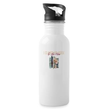Ich habe mein Buch geschlossen, um hier zu sein und Bookworm Gift zu lesen - Trinkflasche mit integriertem Trinkhalm - Weiß - Rechts