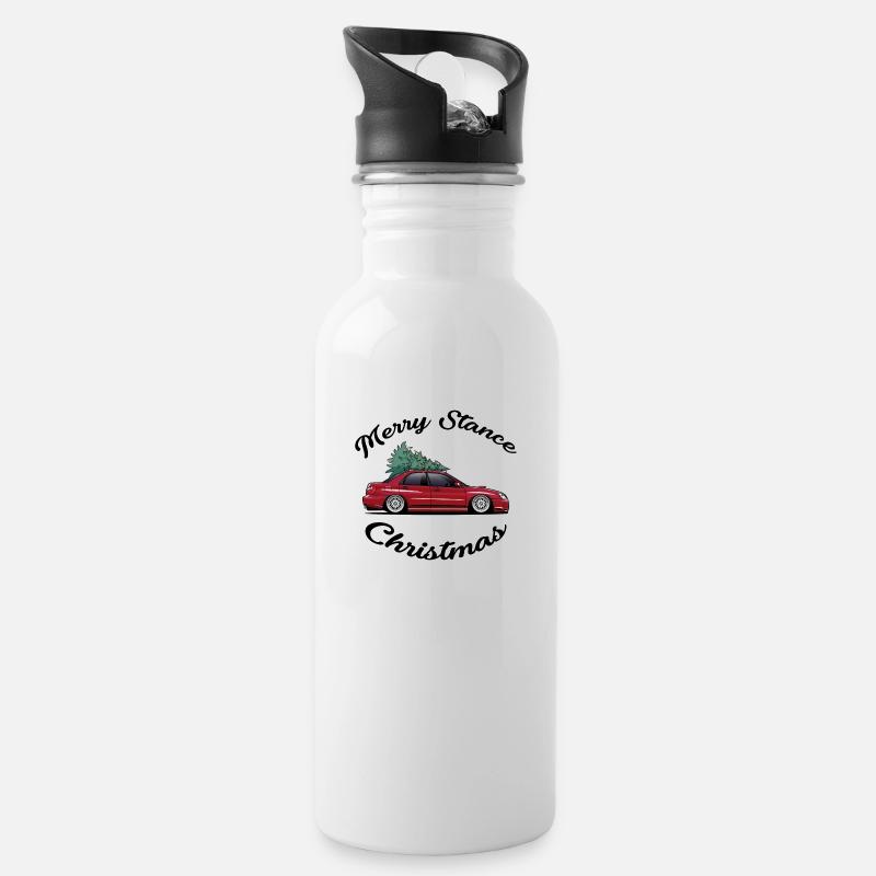 Merry Stance Christmas - Water bottle with straw - white