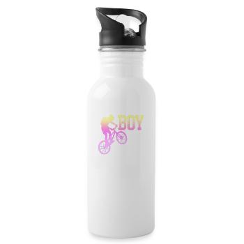 bike bicycle cycle lifestyle healthy transport - Water bottle with straw - white - Right
