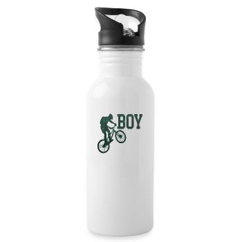 bike bicycle cycle lifestyle healthy transport - Water bottle with straw - white - Right