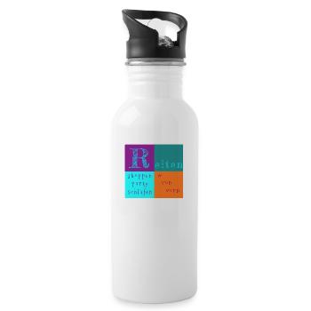 Reiten, Shoppen, Party - Trinkflasche mit integriertem Trinkhalm - Weiß - Rechts