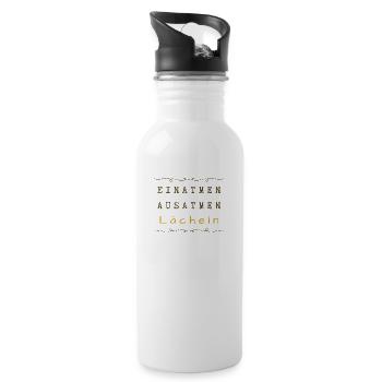 Inspirez Expirez Sourire - Gourde avec paille intégrée - blanc - Droite