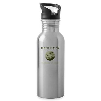 Marine Conservation - Water bottle with straw - silver - Right