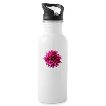 Fleur Rose Rose Fleur Fleurs Rose Rose Fleurs - Gourde avec paille intégrée - blanc - Droite