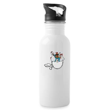 Eierschale Hühner Ostern Eier Federvieh Geflügel - Trinkflasche mit integriertem Trinkhalm - Weiß - Rechts
