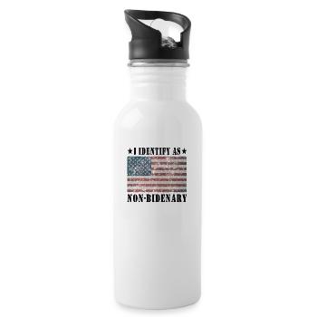 I Identify As Non-Bidenary - 2024 - Water bottle with straw - white - Right