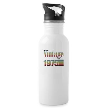 1975 Birthday 1975 Born In 1975 Birthday - Water bottle with straw - white - Right