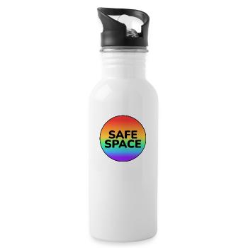 LGBT safe space - Water bottle with straw - white - Right