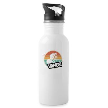 Vamos retro track cyclist - Water bottle with straw - white - Right