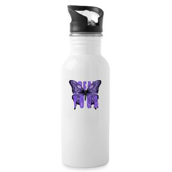 Traum-Yoga - Trinkflasche mit integriertem Trinkhalm - Weiß - Rechts