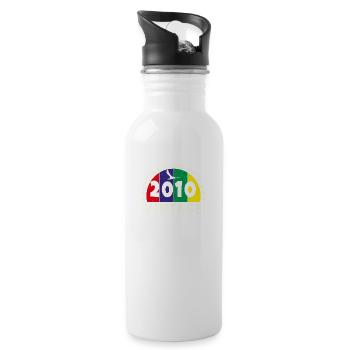 Jahrgang 2010 Retro - Bursdag - Trinkflasche mit integriertem Trinkhalm - Weiß - Rechts