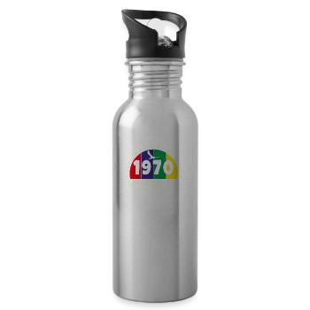 Vintage 1970's Retro - Bursdag - Water bottle with straw - silver - Right