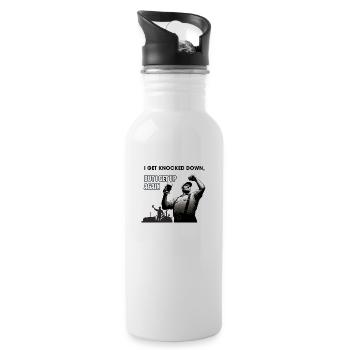 aber ich stehe wieder auf - Trinkflasche mit integriertem Trinkhalm - Weiß - Rechts