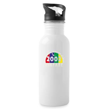 Vintage 2002 Retro - Bursdag - Water bottle with straw - white - Right
